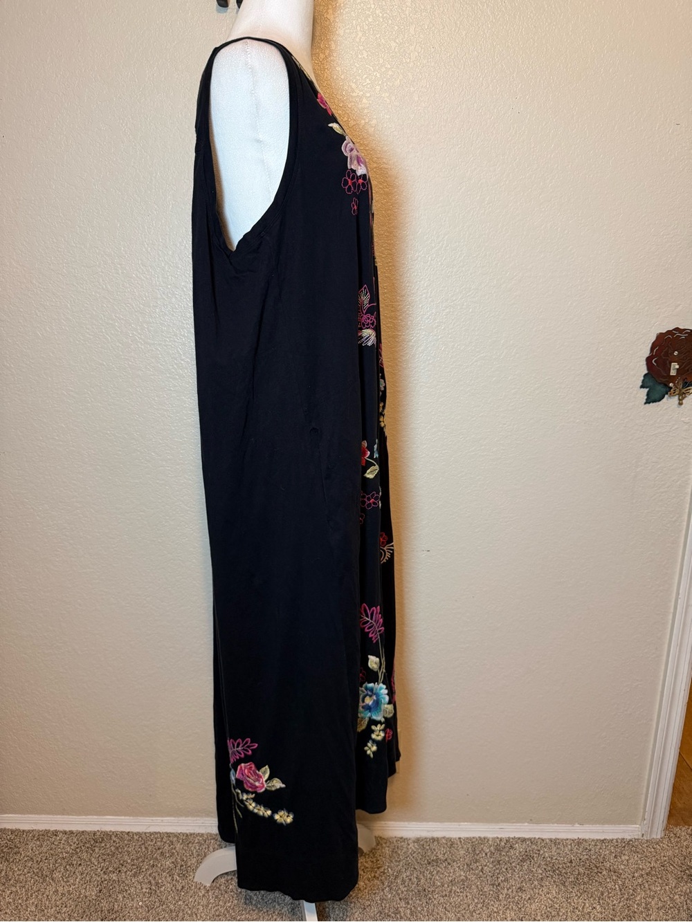 Johnny Was Jessi Knit V-Neck Maxi Dress Black Embroidered Size XXL - Picture 10 of 13